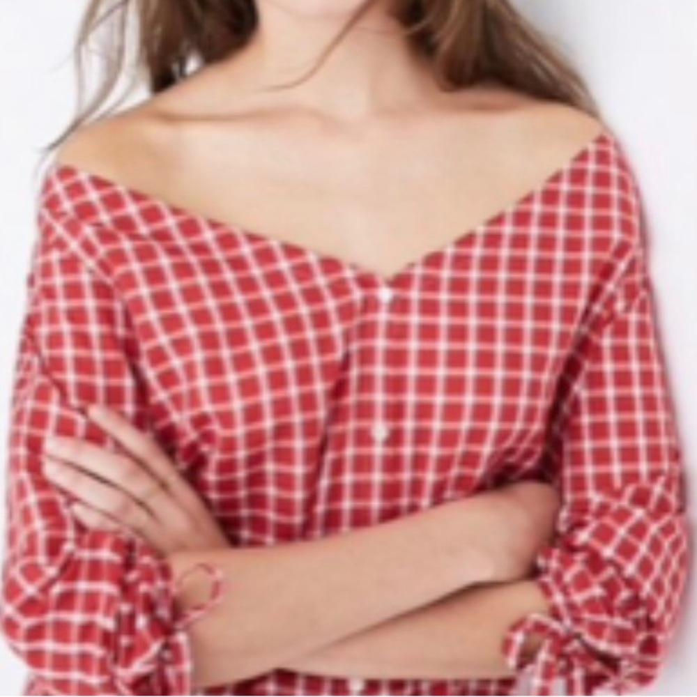 Madewell Marie Tie Cuff Top (Size Small) NWT